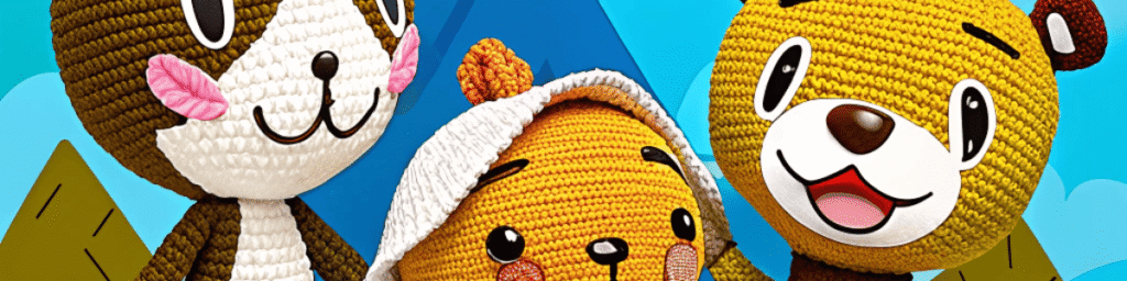 вязаные украшения и очаровательные персонажи